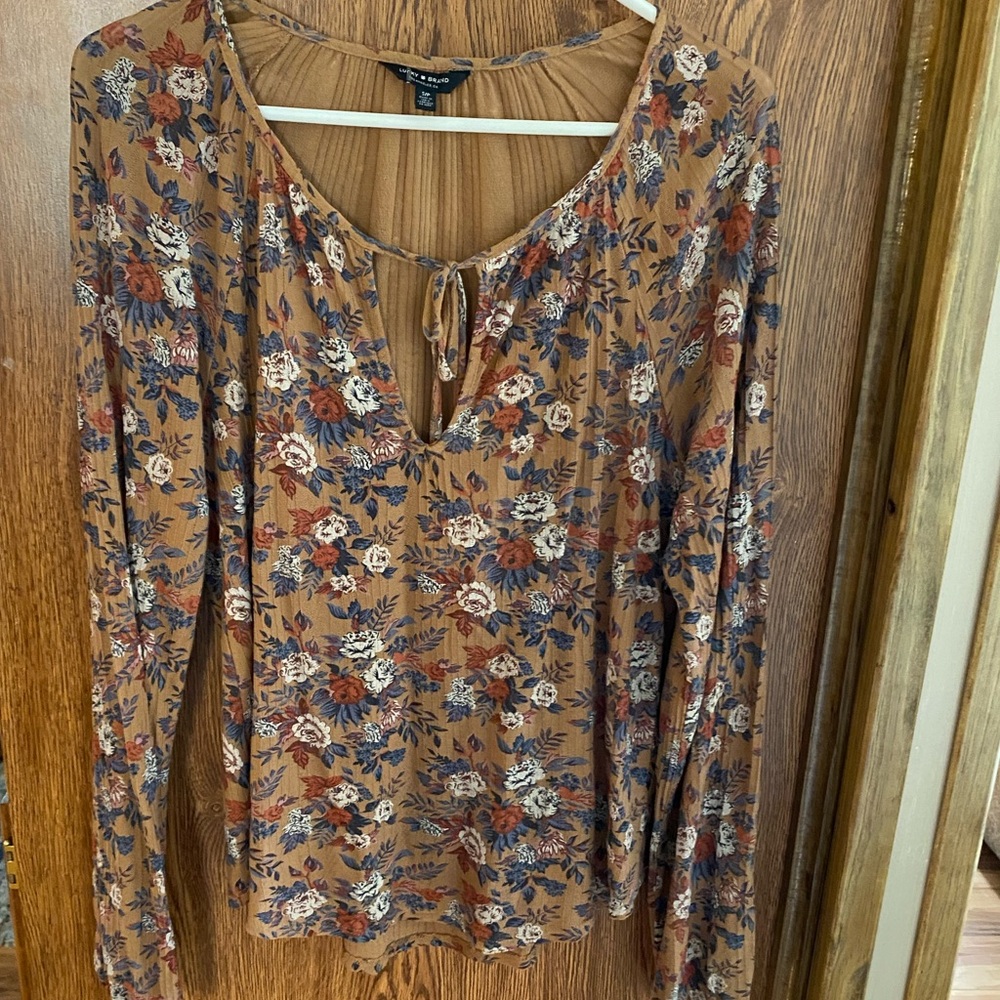 Lucky brand long sleeve floral blouse. Size small. - Picture 2 of 9